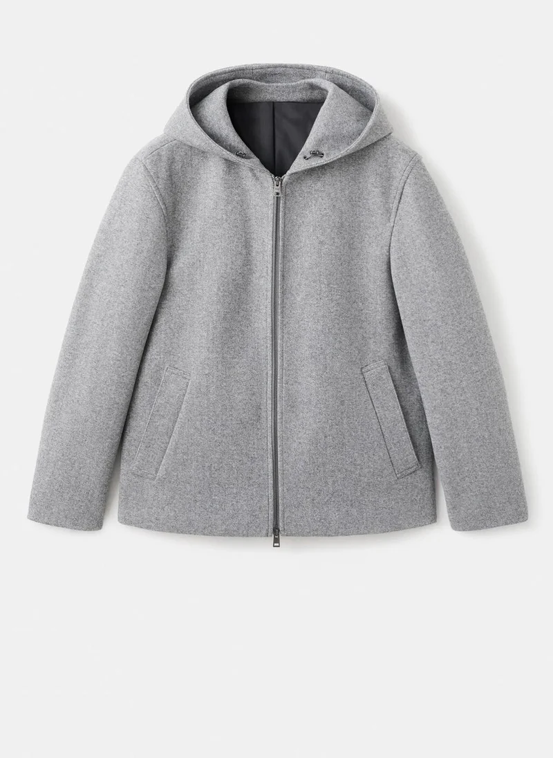Mango Man  Wool coat with hood for Men | Best Price UAE